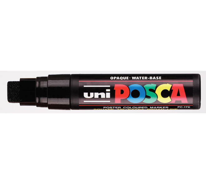 Paintmarker Uni POSCA PC17K extra breed rechthoek zwart