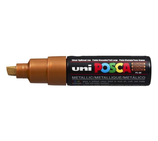 Paintmarker Uni POSCA PC8K breed schuin brons