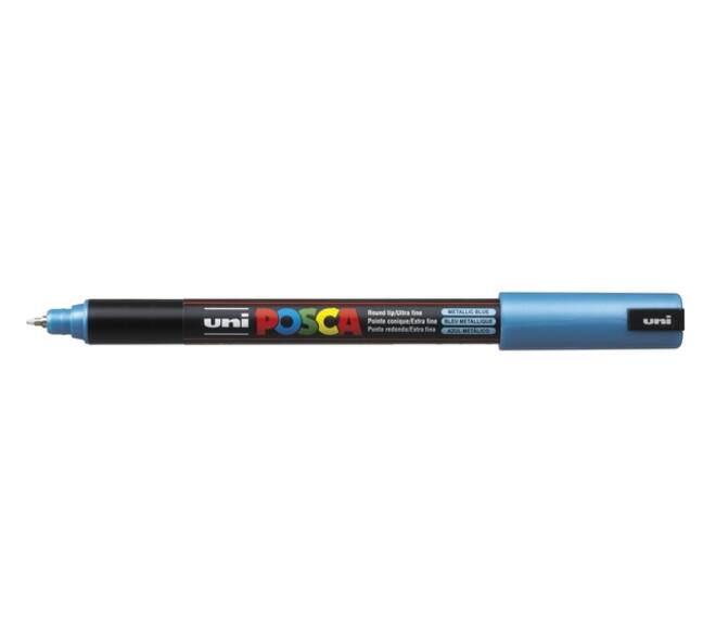 Paintmarker Uni POSCA PC1MR extra fijn metallic blauw