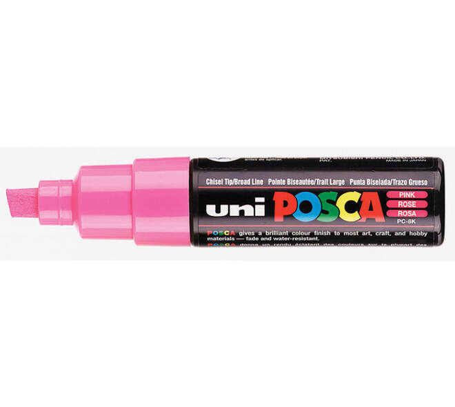 Paintmarker Uni POSCA PC8K breed schuin roze