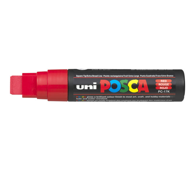Paintmarker Uni POSCA PC17K extra breed rechthoek rood