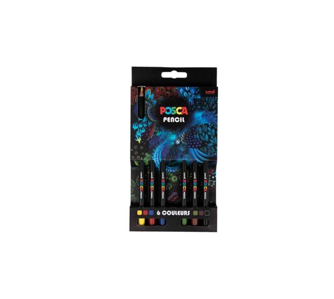 Kleurpotloden Posca assorti set à 6 stuks