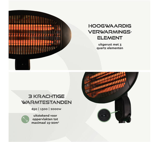 Terrasverwarmer BRASQ PHW100 hangend elektrisch