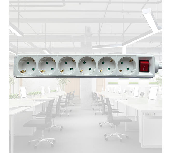 Stekkerdoos BRASQ  6 voudig 1.4 meter wit