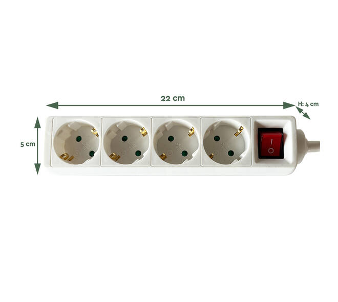 Stekkerdoos BRASQ  4 voudig 3 meter wit