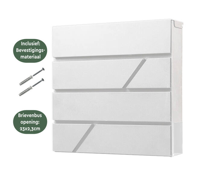 Brievenbus BRASQ PB200 Deluxe wand wit