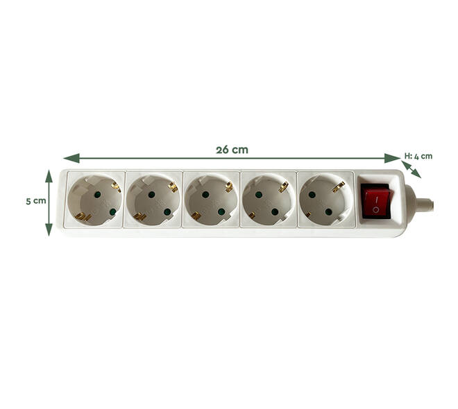 Stekkerdoos BRASQ  5 voudig 3 meter wit