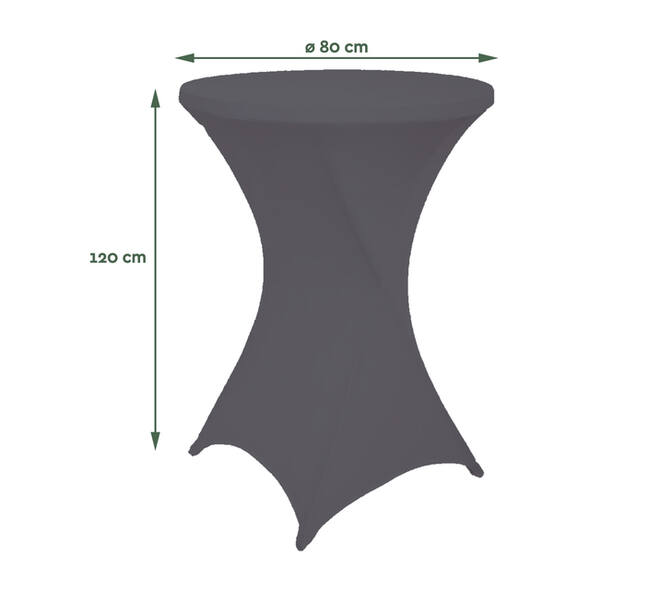 Tafelrok BRASQ voor statafel 80cm antraciet