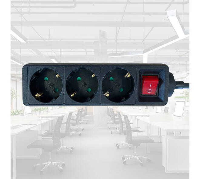 Stekkerdoos BRASQ  3 voudig 1.4 meter zwart