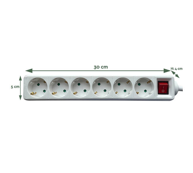 Stekkerdoos BRASQ  6 voudig 3 meter wit
