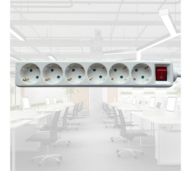 Stekkerdoos BRASQ  6 voudig 3 meter wit