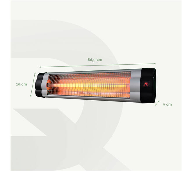 Terrasverwarmer BRASQ PHW200 hangend elektrisch met afstandbediening