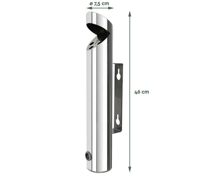 Asbak BRASQ wand AT200 RVS