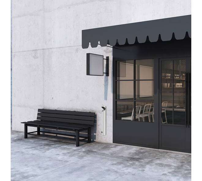 Asbak BRASQ wand AT200 RVS