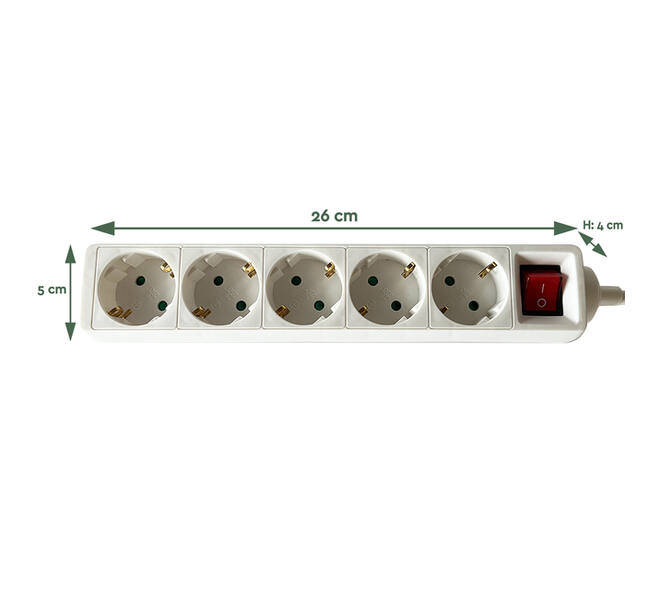 Stekkerdoos BRASQ  5 voudig 1.4 meter wit