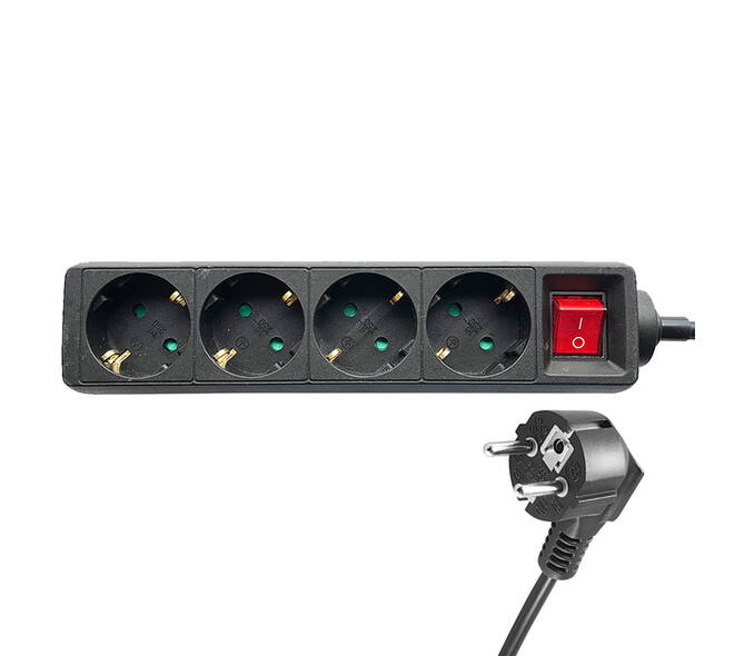 Stekkerdoos BRASQ  4 voudig 1.4 meter zwart