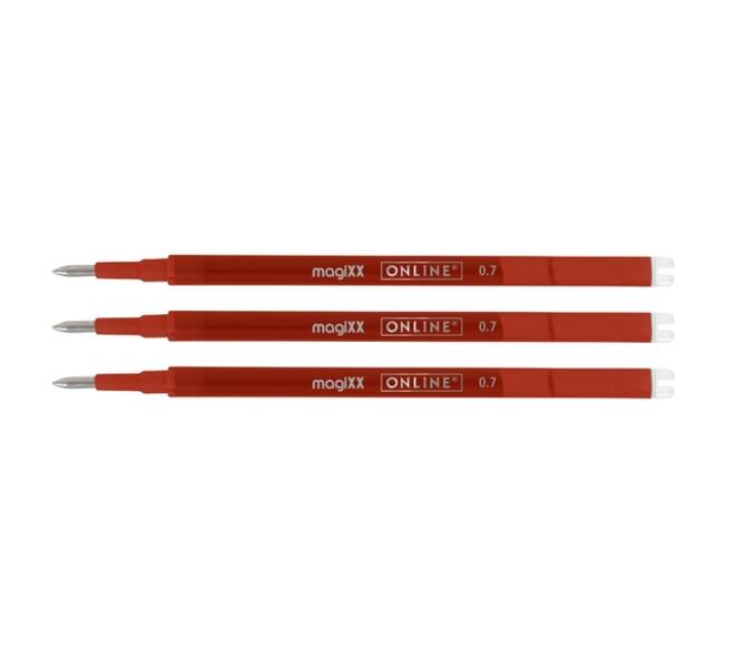 Gelschrijvervulling Online Magixx medium rood blister à 3 stuks