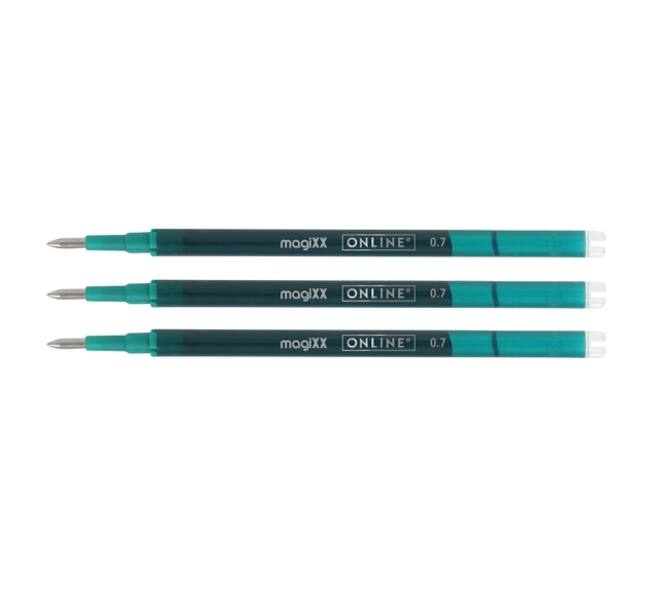 Gelschrijvervulling Online Magixx medium turquoise blister à 3 stuks