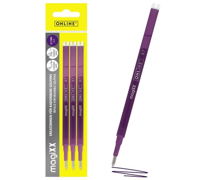 Gelschrijvervulling Online Magixx medium violet blister à 3 stuks
