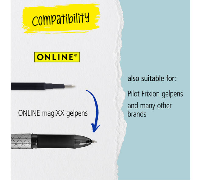 Gelschrijvervulling Online Magixx medium violet blister à 3 stuks