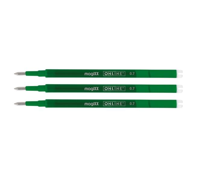 Gelschrijvervulling Online Magixx medium groen blister à 3 stuks