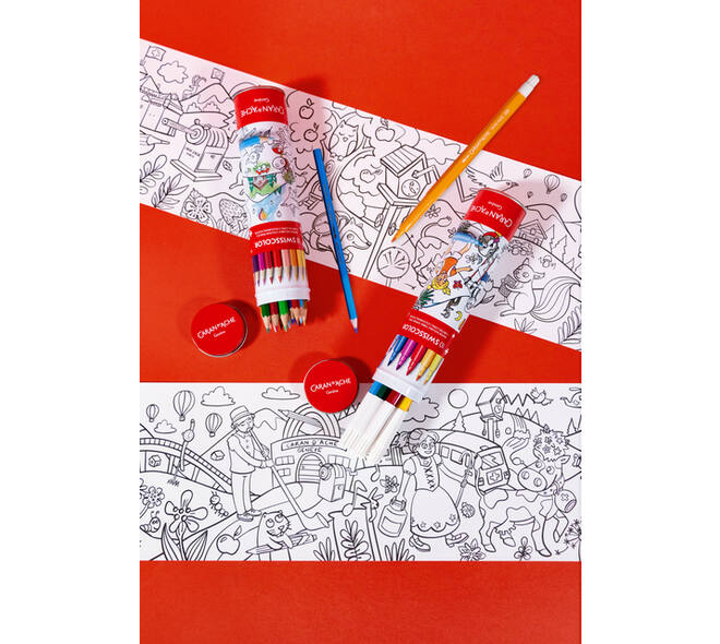 Viltstift Caran d'ache Swisscolor met poster koker à 10 kleuren