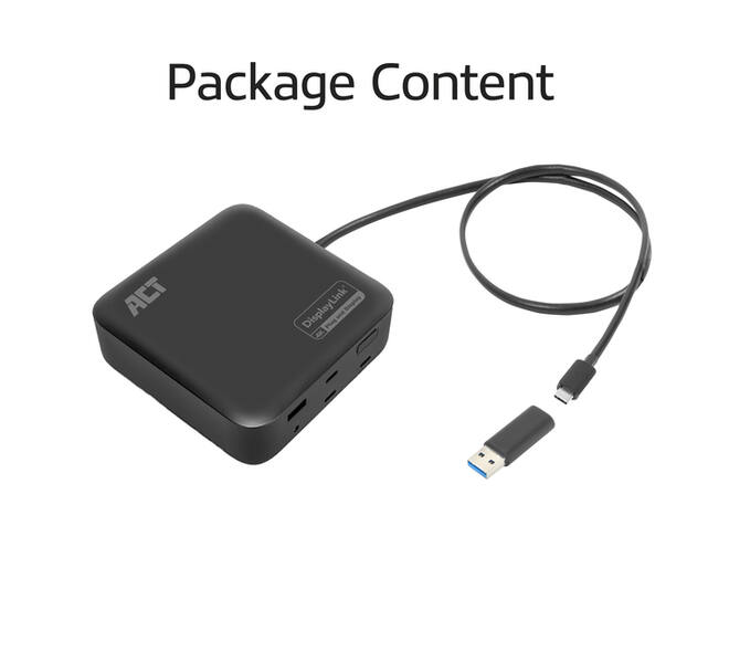 Dockingstation ACT USB-C Dual Monitor met Power Delivery