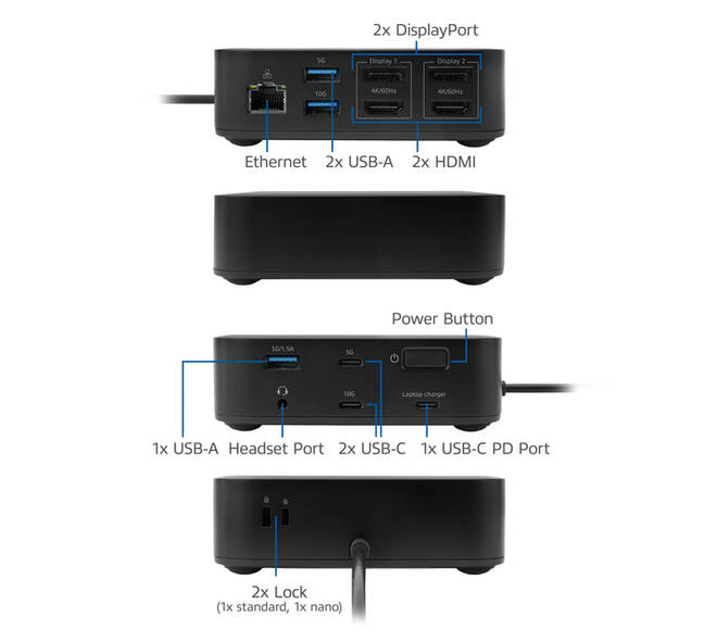 Dockingstation ACT USB-C Dual Monitor met Power Delivery