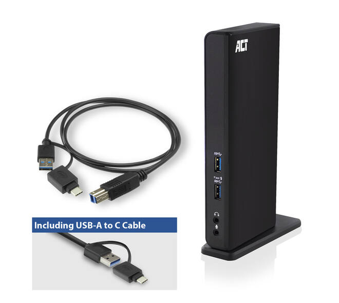 Dockingstation ACT USB-C Dual Monitor met laadpoort