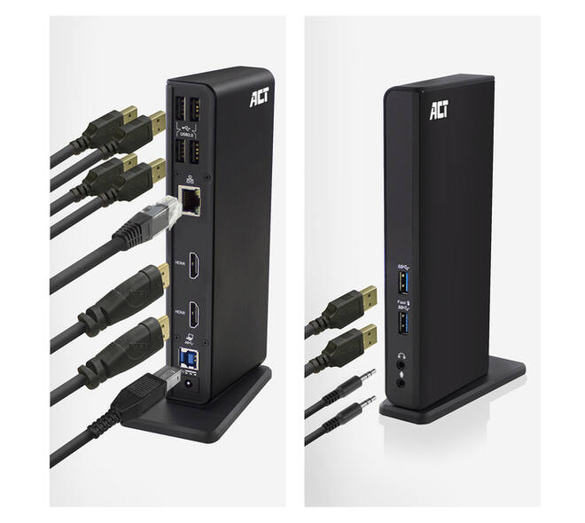 Dockingstation ACT USB-C Dual Monitor met laadpoort