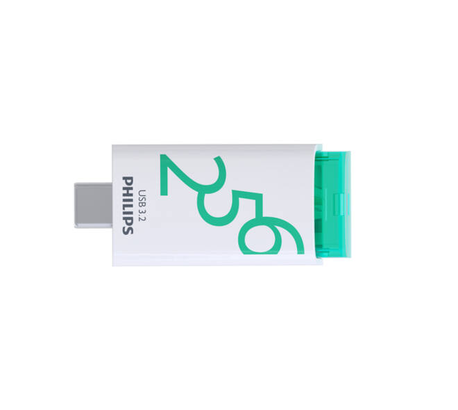 USB stick 3.2 Philips Click USB-C 256GB groen