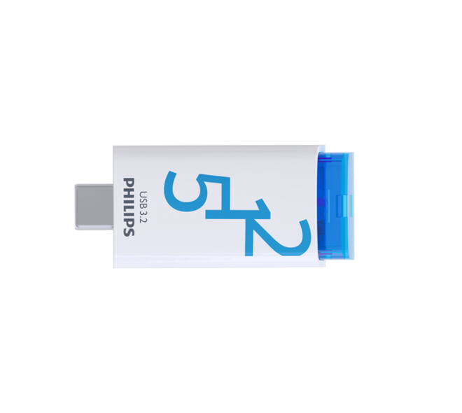 USB stick 3.2 Philips Click USB-C 512GB blauw