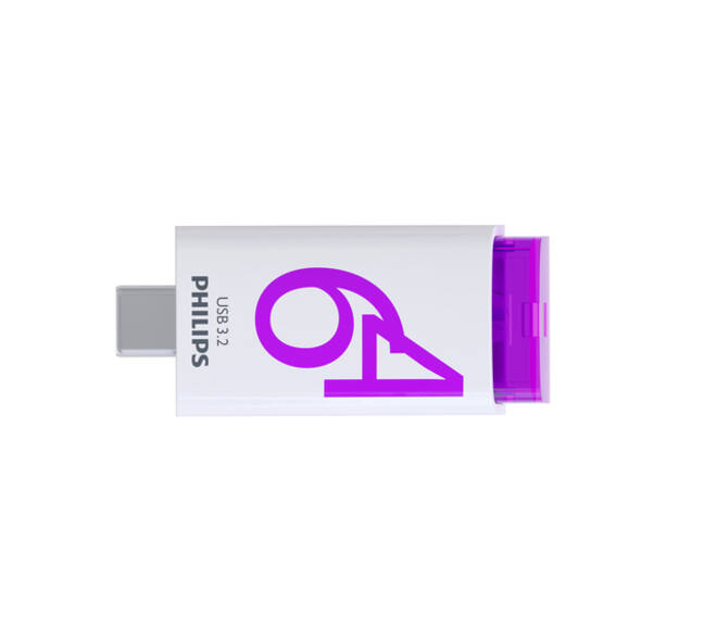 USB stick 3.2 Philips Click USB-C 64GB paars