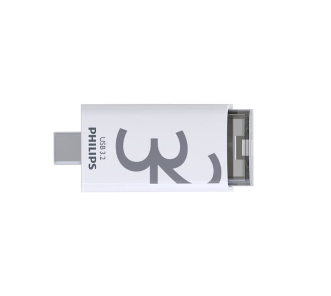 USB stick 3.2 Philips Click USB-C 32GB grijs