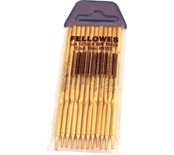 Balpenvulling Fellowes DIN voor baliepen medium blauw 12 stuks