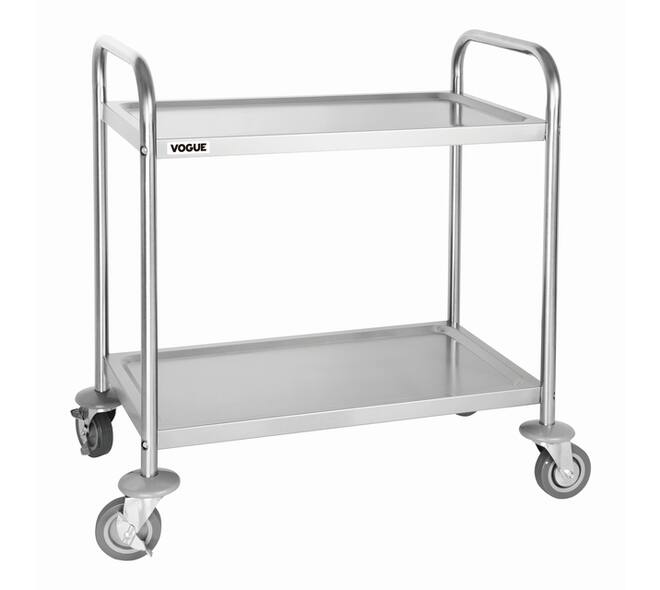 Serveerwagen Vogue met 2 plateaus 82.5x71 cm RVS