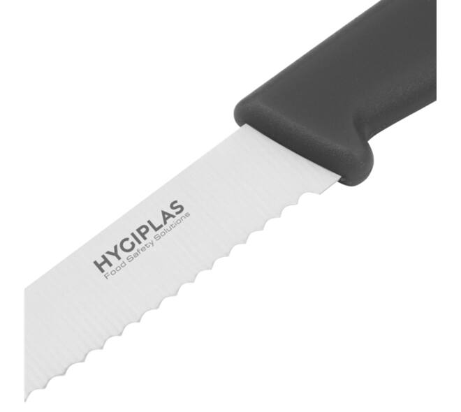 Tomatenmes Hygiplas gekarteld 10cm zwart