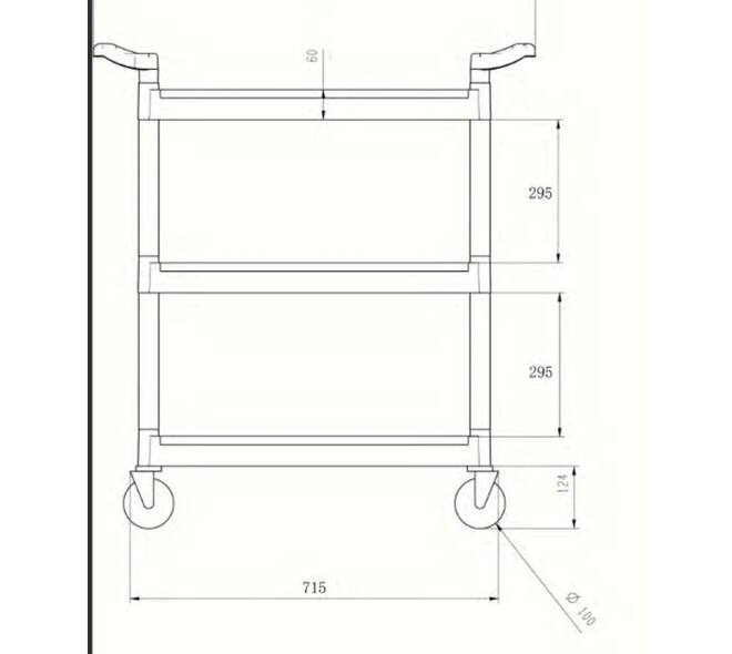 Serveerwagen Vogue polypropyleen 95x82.5 cm