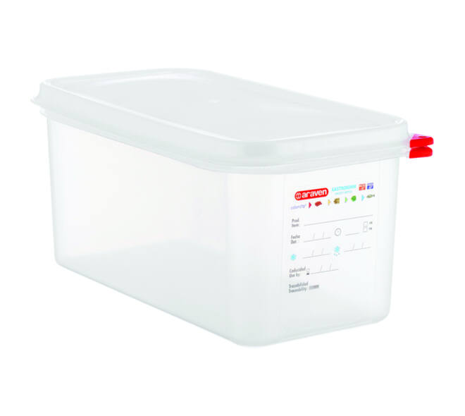 Voedseldoos Araven GN 1/3 met deksel 6 liter 4 stuks