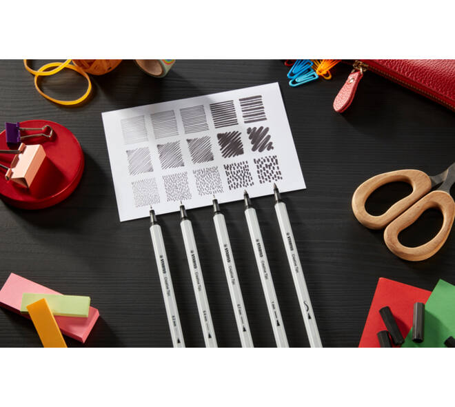 Creative Tips STABILO Arty assorti tips zwart blister à 5 stuks