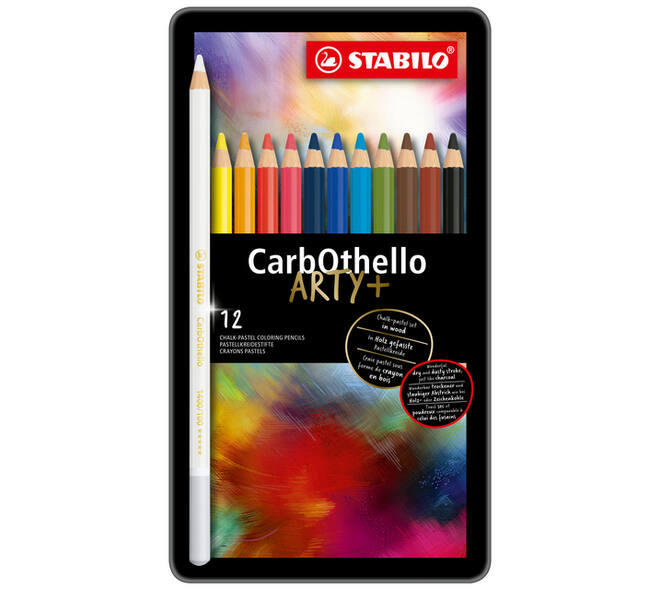 Kleurpotloden STABILO CarbOthello kalkpastel assorti blik à 12 stuks