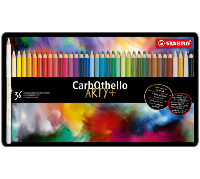 Kleurpotloden STABILO CarbOthello kalkpastel assorti blik à 36 stuks