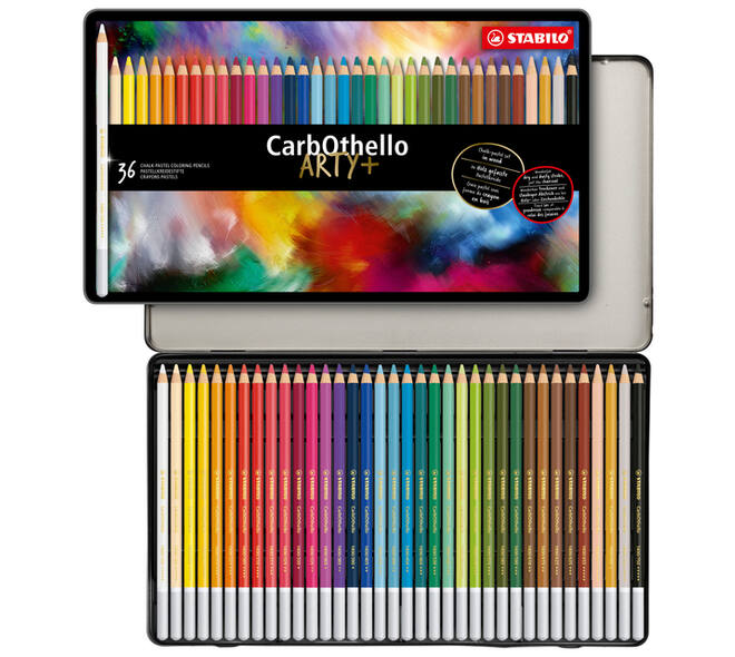 Kleurpotloden STABILO CarbOthello kalkpastel assorti blik à 36 stuks