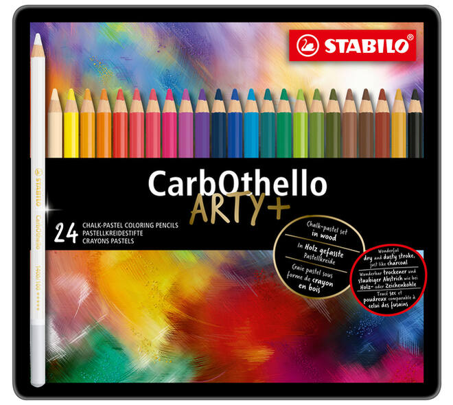 Kleurpotloden STABILO CarbOthello kalkpastel assorti blik à 24 stuks