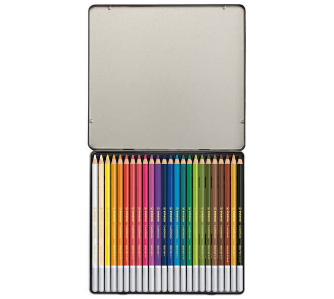 Kleurpotloden STABILO CarbOthello kalkpastel assorti blik à 24 stuks