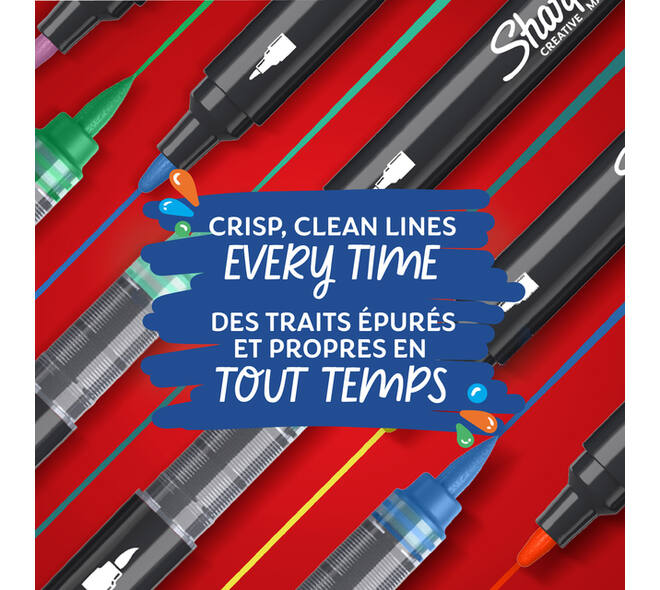 Creatieve marker Sharpie brushpunt assorti blister à 5 stuks