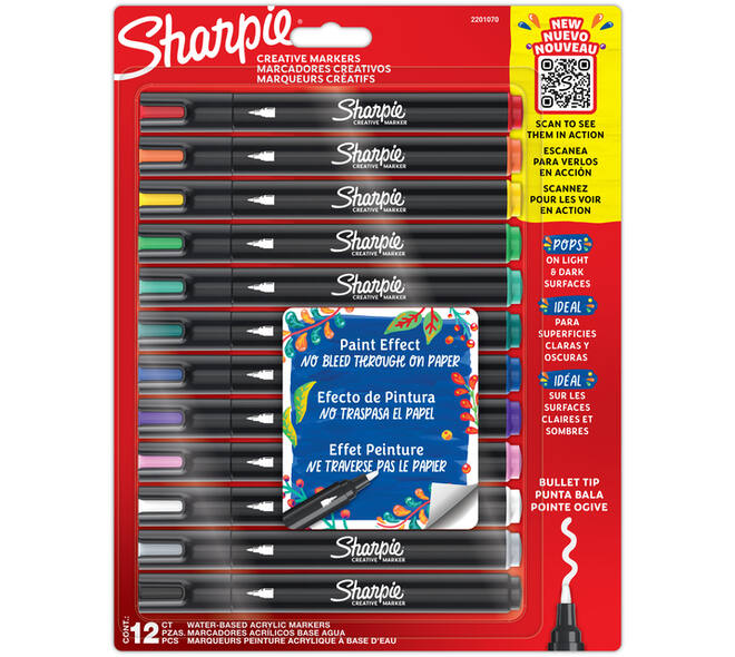 Creatieve marker Sharpie assorti blister à 12 stuks