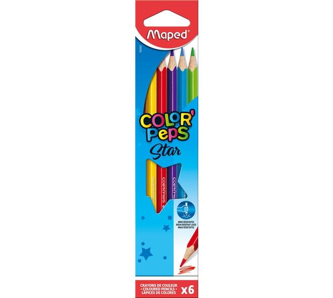 Kleurpotlood Maped Color'Peps Star set à 6 kleuren