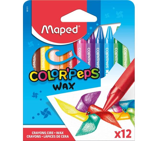 Waskrijt Maped Color'Peps Wax set á 12 kleuren
