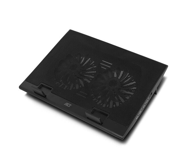 Laptopstandaard ACT 2 standen met ventilator 4-p hub